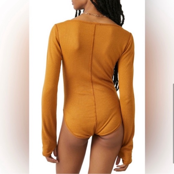 Free People Sloane Bodysuit in Amber size xsmall - Picture 3 of 3